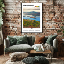 Saratoga Springs Autumn Scenic Travel Poster PosterGoat