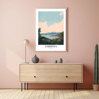 Sardinia Coastal View Vintage Travel Poster PosterGoat