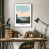 Sardinia Coastal View Vintage Travel Poster PosterGoat