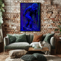 Sasquatch Sightings in Neon Forest Artistic Poster PosterGoat