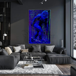 Sasquatch Sightings in Neon Forest Artistic Poster PosterGoat