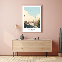 Savannah Skyline Charm Urban or Cityscape Poster PosterGoat