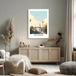 Savannah Skyline Charm Urban or Cityscape Poster PosterGoat
