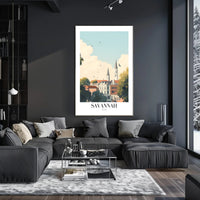 Savannah Skyline Charm Urban or Cityscape Poster PosterGoat