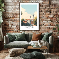 Savannah Skyline Charm Urban or Cityscape Poster PosterGoat