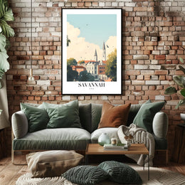 Savannah Skyline Charm Urban or Cityscape Poster PosterGoat