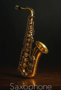 Saxophone Elegance Photorealistic Jazz Artistic or Pop Culture Poster PosterGoat