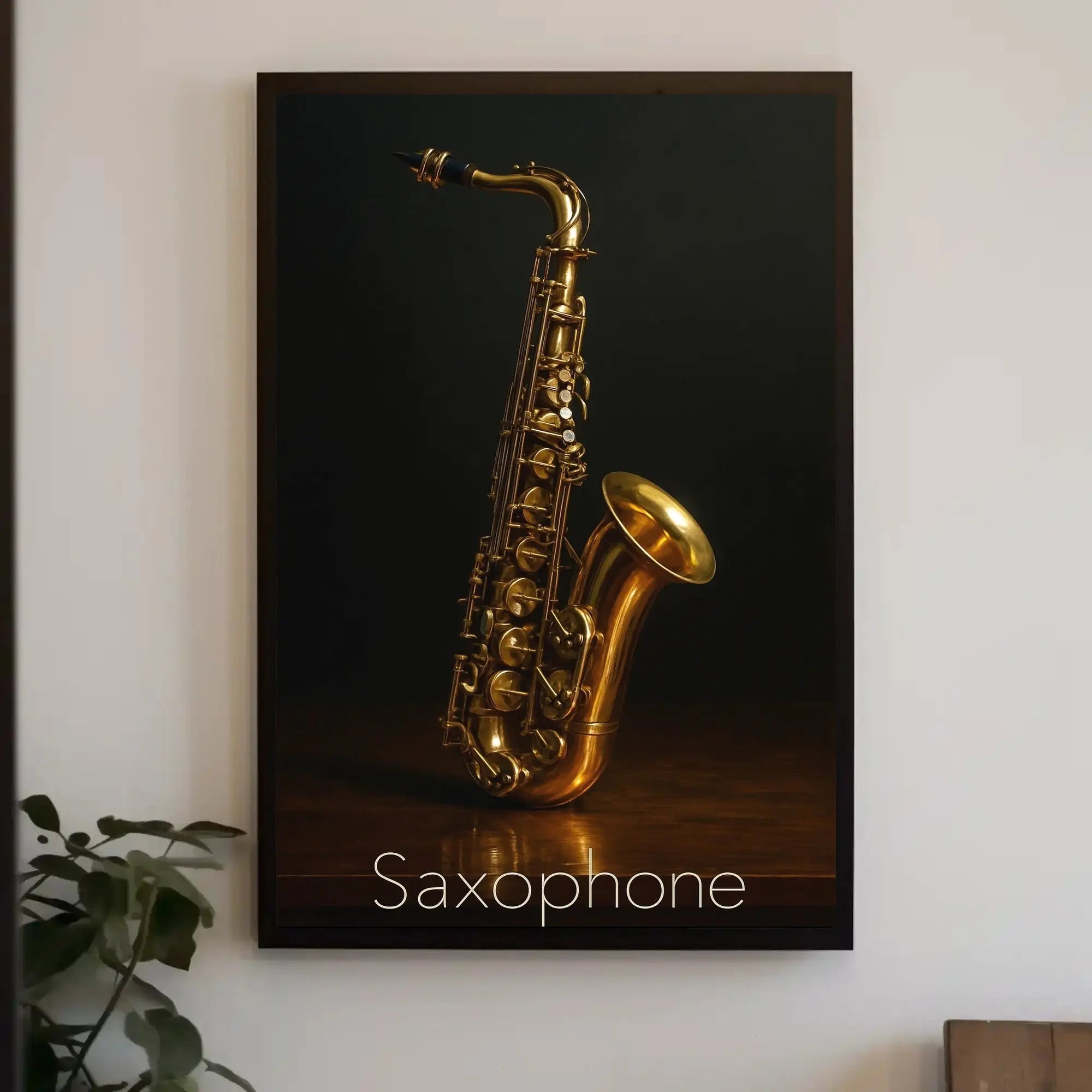 Saxophone Elegance Photorealistic Jazz Artistic or Pop Culture Poster PosterGoat