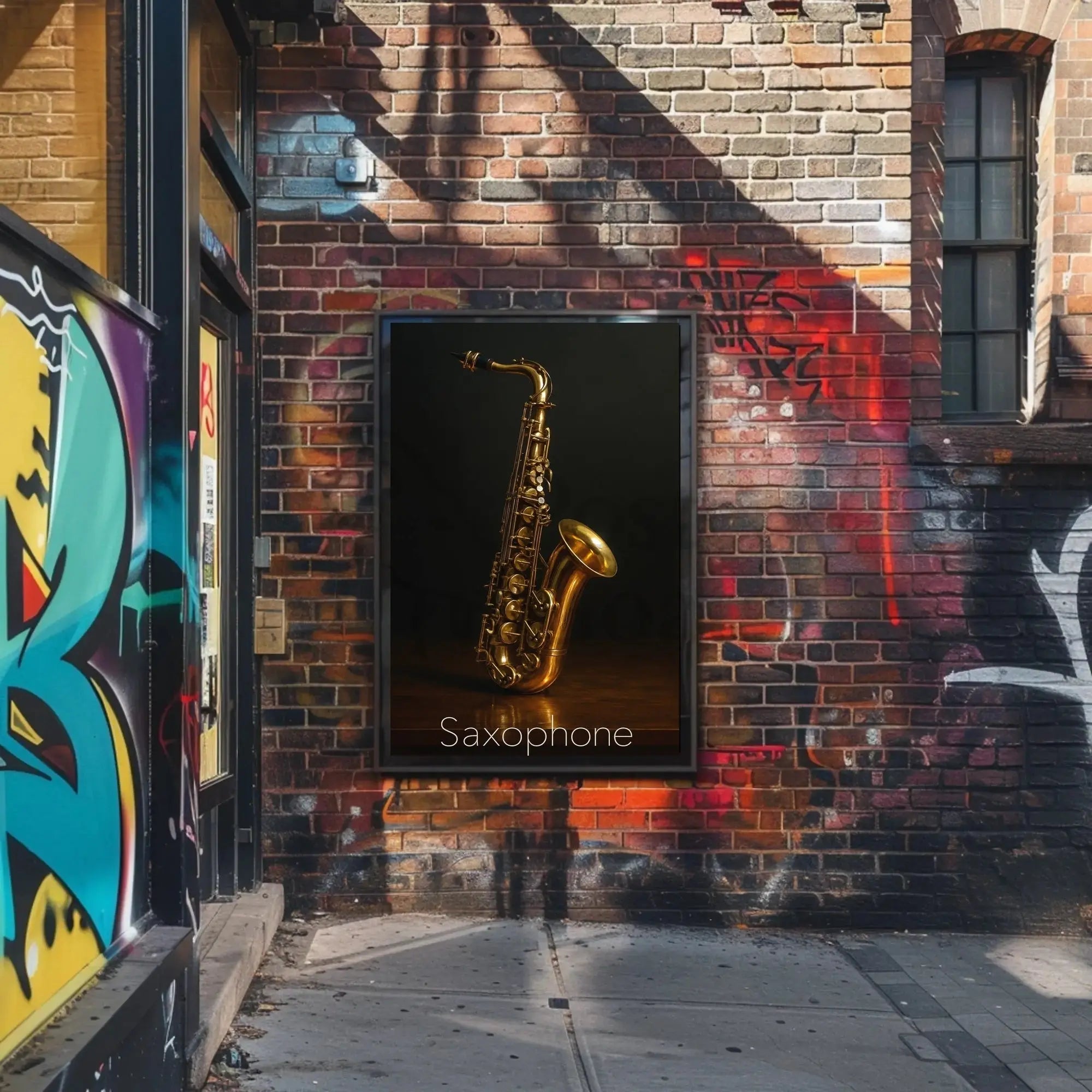 Saxophone Elegance Photorealistic Jazz Artistic or Pop Culture Poster PosterGoat