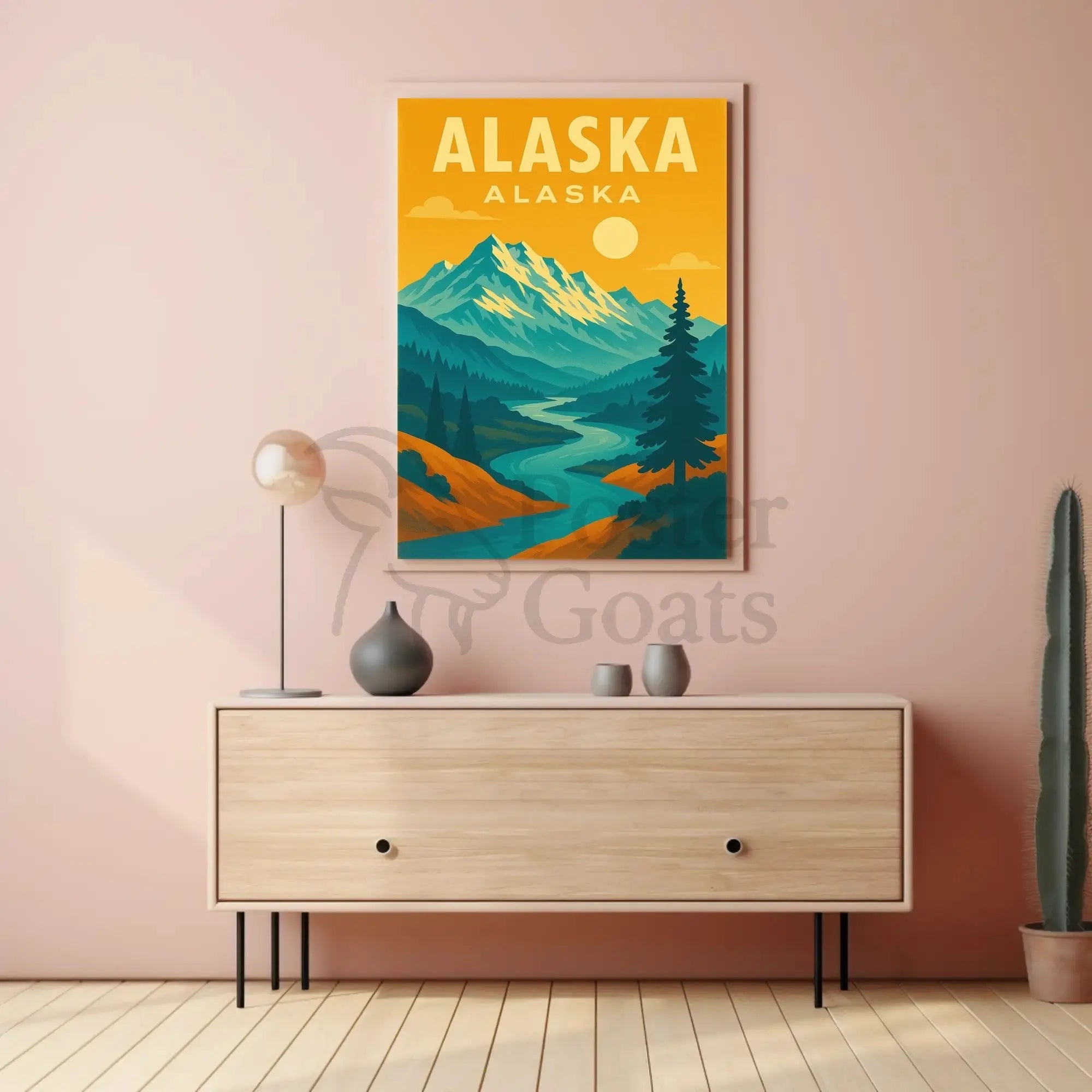 Scenic Alaska Mountain Landscape National Park Poster PosterGoat