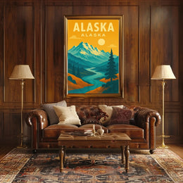Scenic Alaska Mountain Landscape National Park Poster PosterGoat