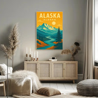Scenic Alaska Mountain Landscape National Park Poster PosterGoat