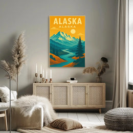 Scenic Alaska Mountain Landscape National Park Poster PosterGoat