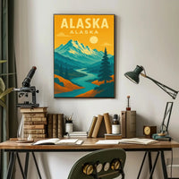 Scenic Alaska Mountain Landscape National Park Poster PosterGoat