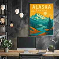 Scenic Alaska Mountain Landscape National Park Poster PosterGoat