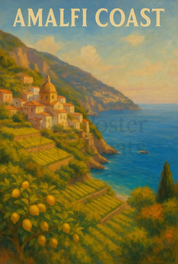 Scenic Amalfi Coast Village View Travel Poster PosterGoat