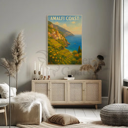 Scenic Amalfi Coast Village View Travel Poster PosterGoat