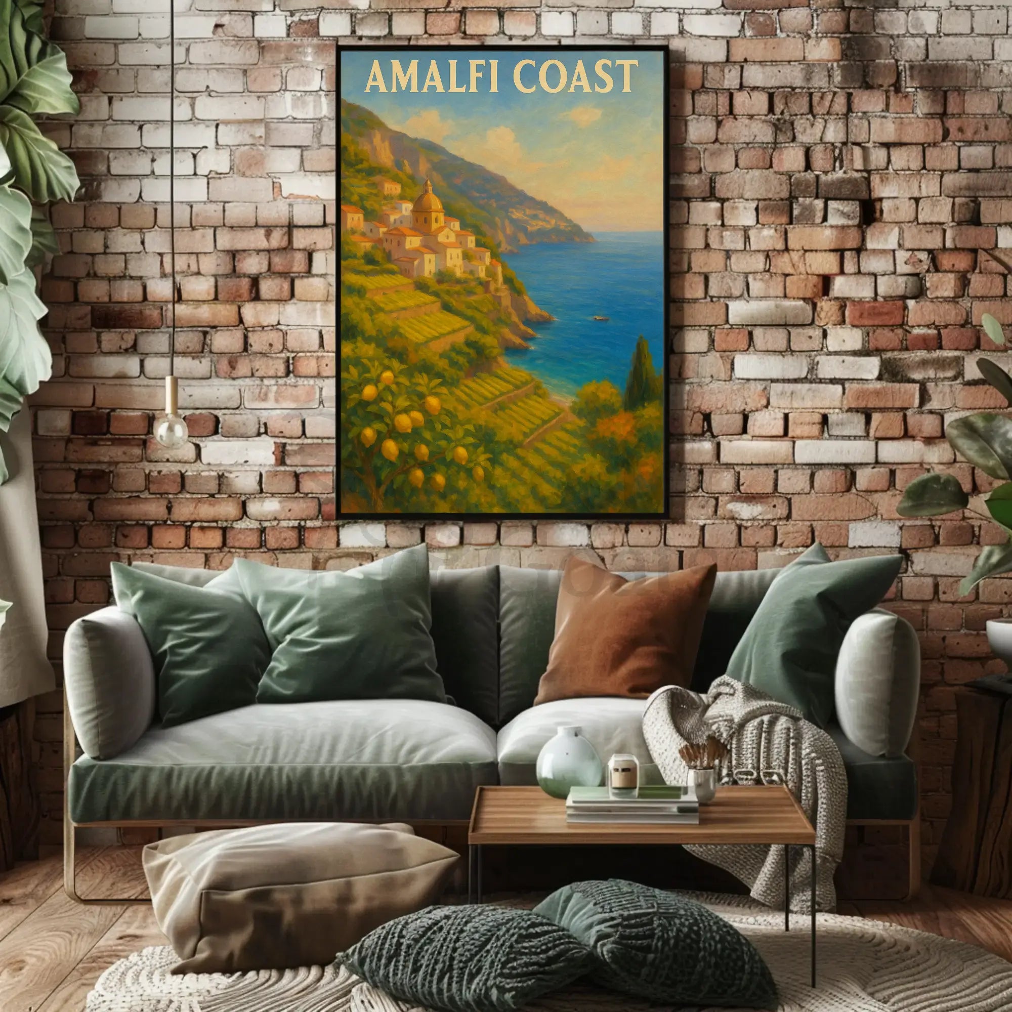 Scenic Amalfi Coast Village View Travel Poster PosterGoat
