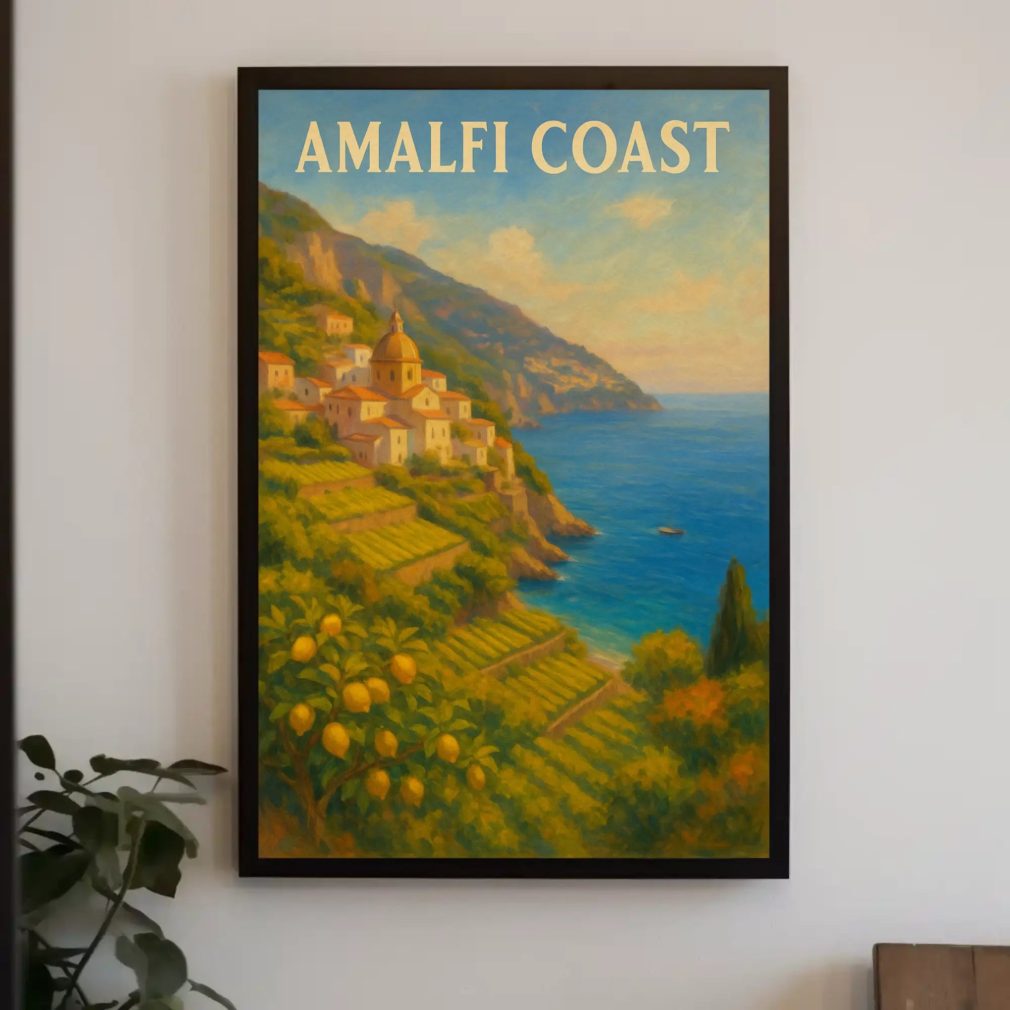 Scenic Amalfi Coast Village View Travel Poster PosterGoat