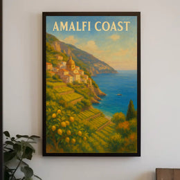 Scenic Amalfi Coast Village View Travel Poster PosterGoat