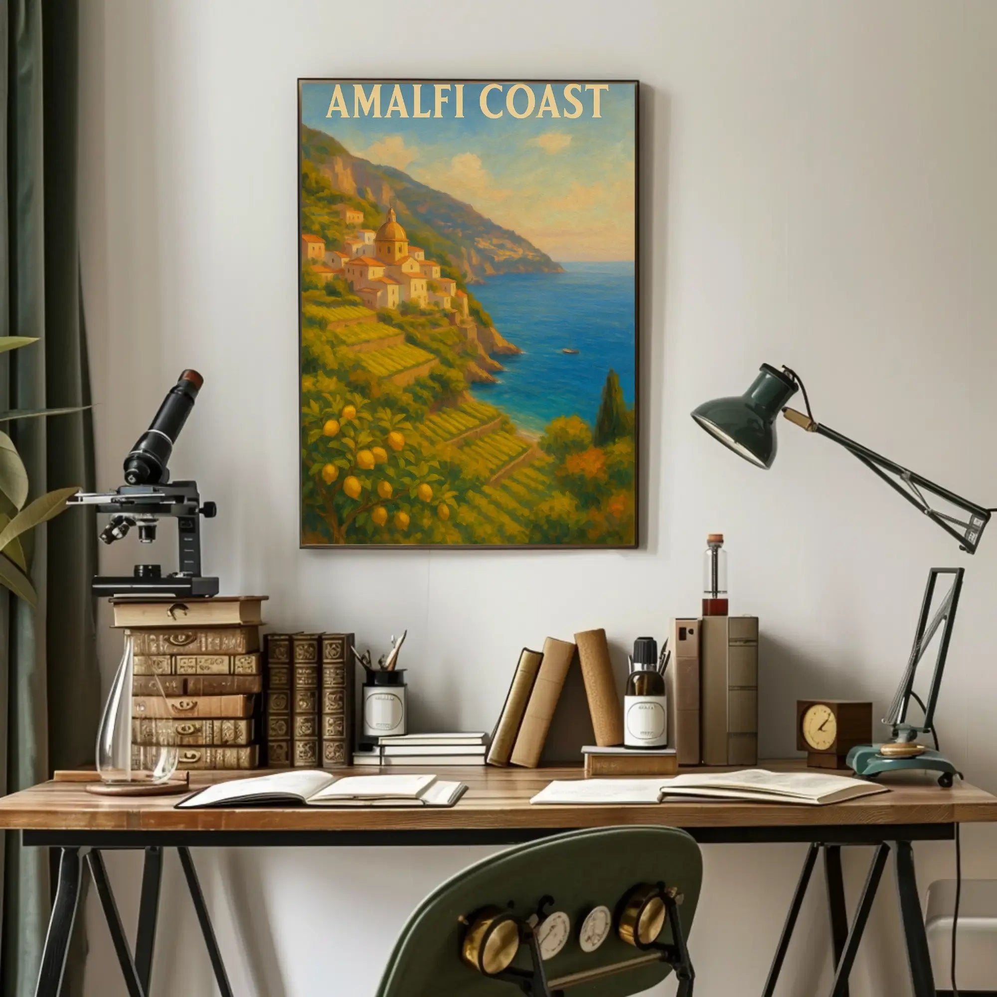 Scenic Amalfi Coast Village View Travel Poster PosterGoat