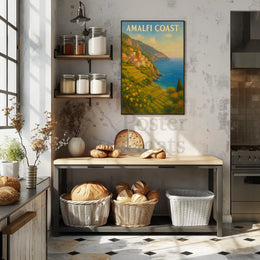 Scenic Amalfi Coast Village View Travel Poster PosterGoat