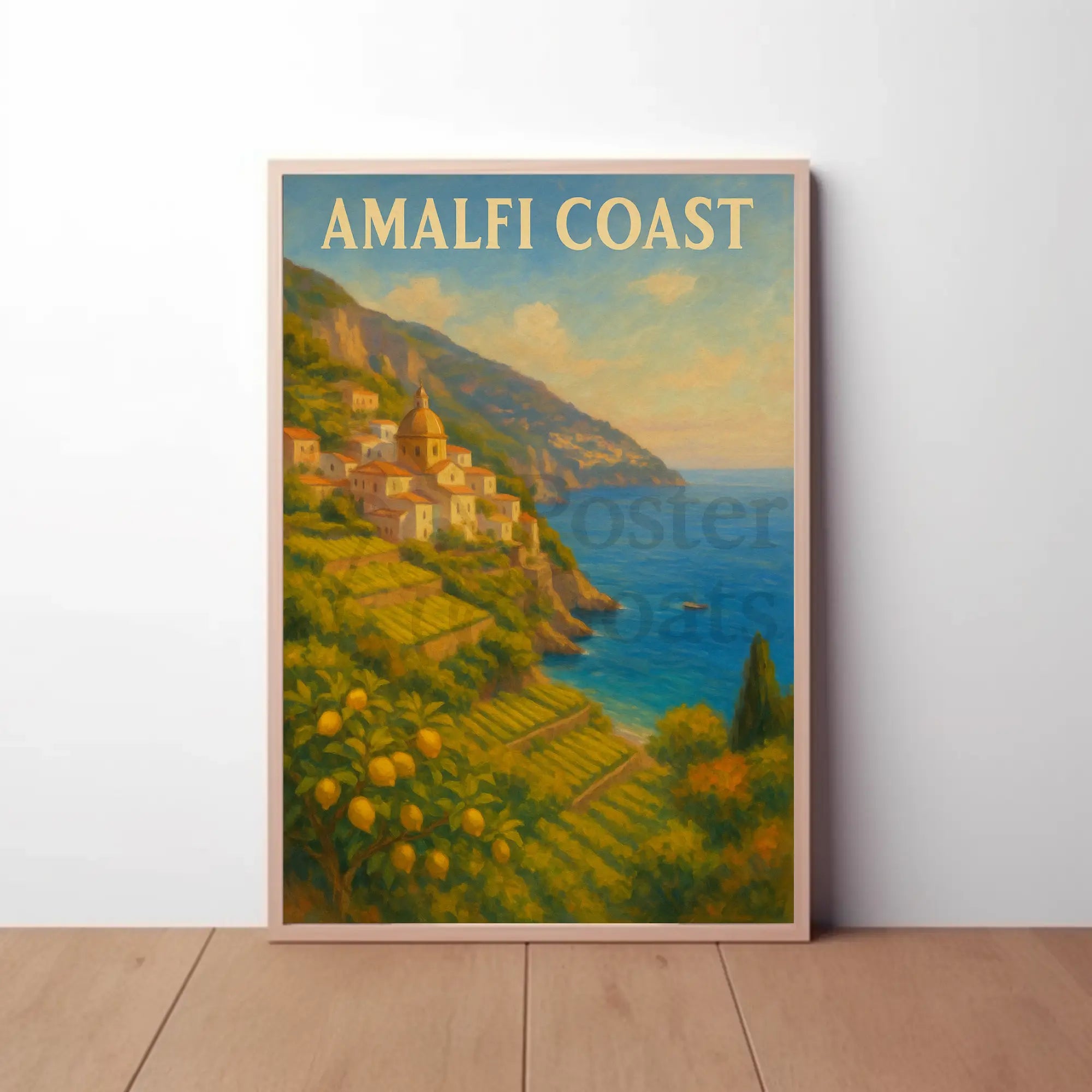 Scenic Amalfi Coast Village View Travel Poster PosterGoat
