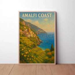 Scenic Amalfi Coast Village View Travel Poster PosterGoat