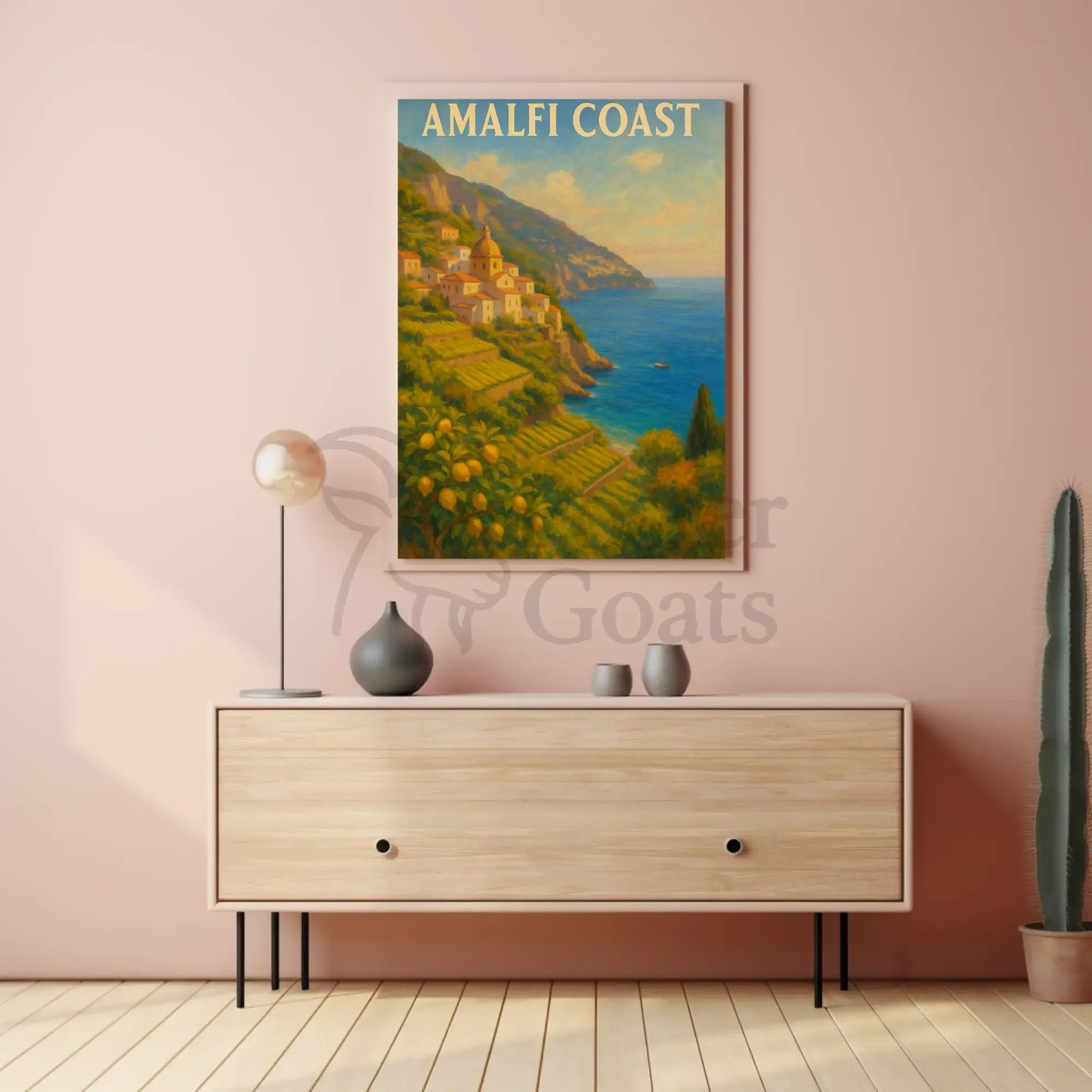 Scenic Amalfi Coast Village View Travel Poster PosterGoat