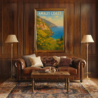 Scenic Amalfi Coast Village View Travel Poster PosterGoat