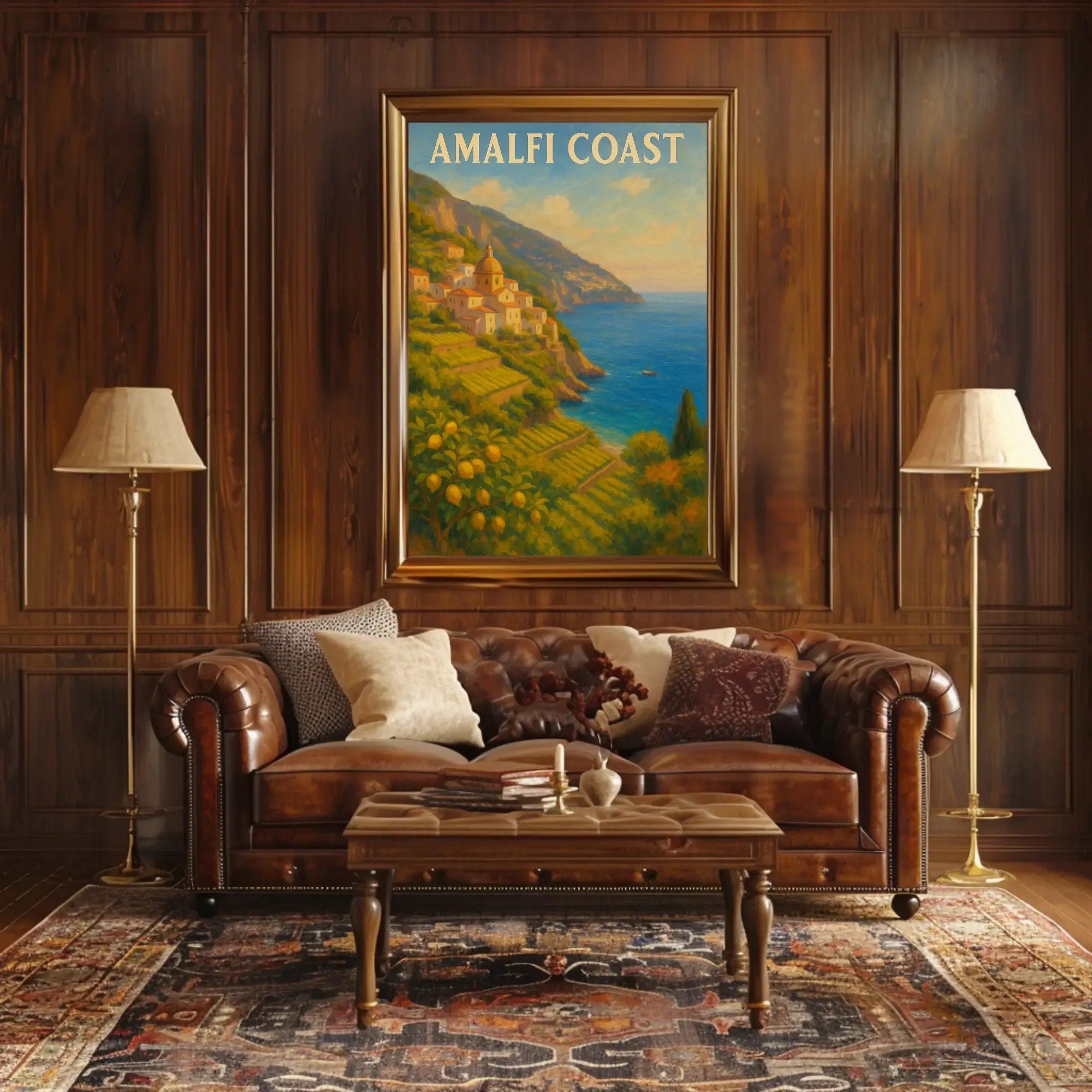 Scenic Amalfi Coast Village View Travel Poster PosterGoat