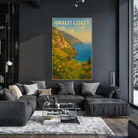 Scenic Amalfi Coast Village View Travel Poster PosterGoat