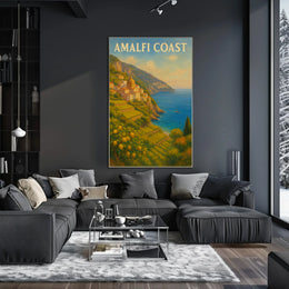 Scenic Amalfi Coast Village View Travel Poster PosterGoat
