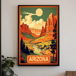 Scenic Arizona Desert Landscape Vintage Travel Poster PosterGoat