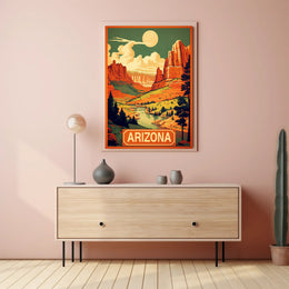 Scenic Arizona Desert Landscape Vintage Travel Poster PosterGoat