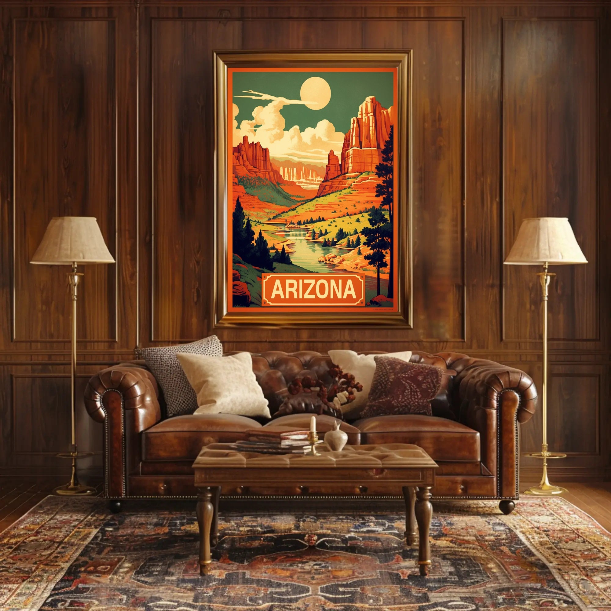 Scenic Arizona Desert Landscape Vintage Travel Poster PosterGoat