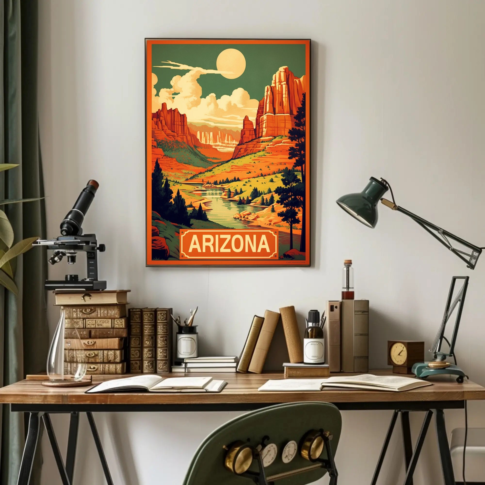 Scenic Arizona Desert Landscape Vintage Travel Poster PosterGoat