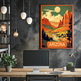 Scenic Arizona Desert Landscape Vintage Travel Poster PosterGoat
