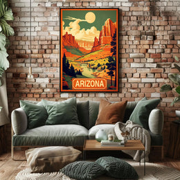 Scenic Arizona Desert Landscape Vintage Travel Poster PosterGoat