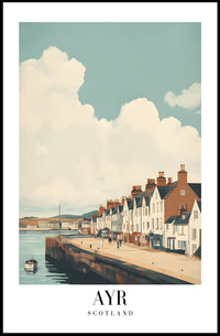 Scenic Ayr Waterfront Travel Art Poster PosterGoat