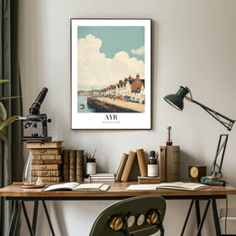 Scenic Ayr Waterfront Travel Art Poster PosterGoat