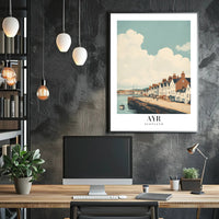 Scenic Ayr Waterfront Travel Art Poster PosterGoat