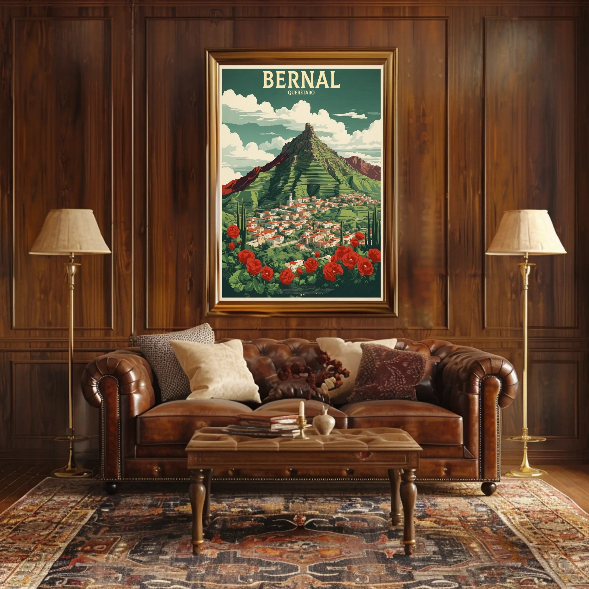 Scenic Bernal Town Travel Poster PosterGoat