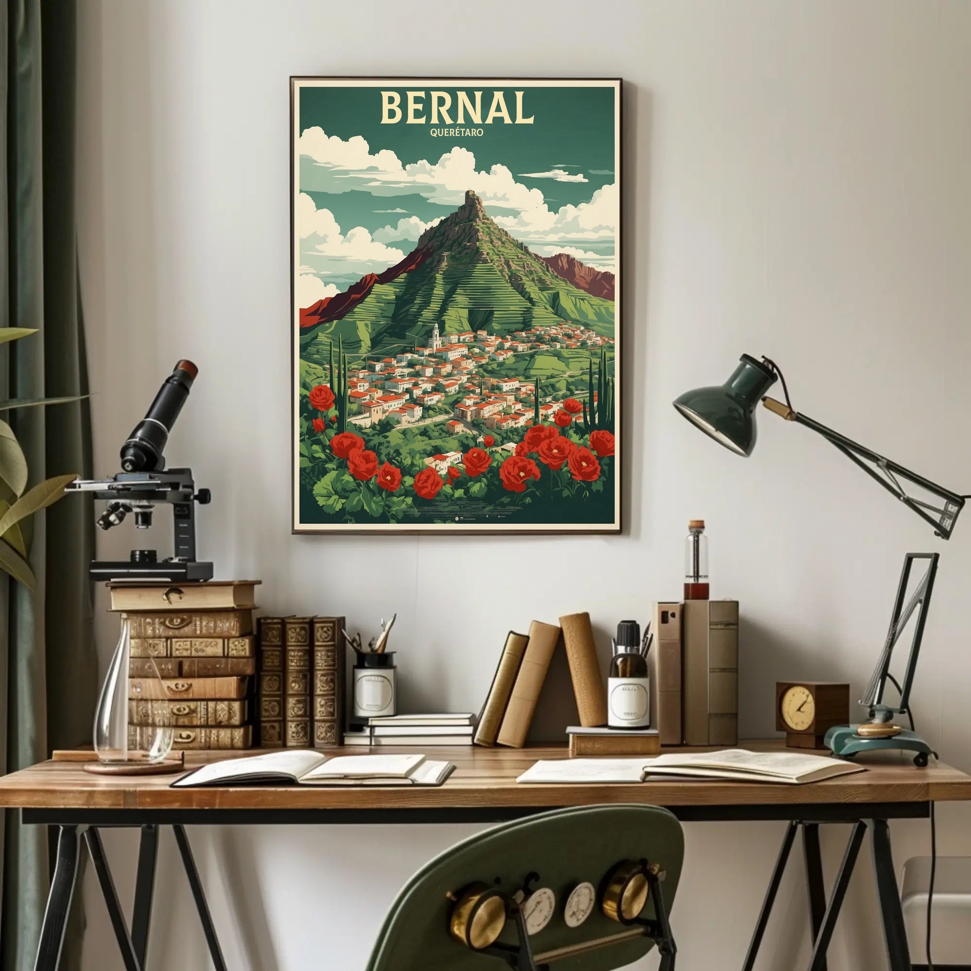 Scenic Bernal Town Travel Poster PosterGoat