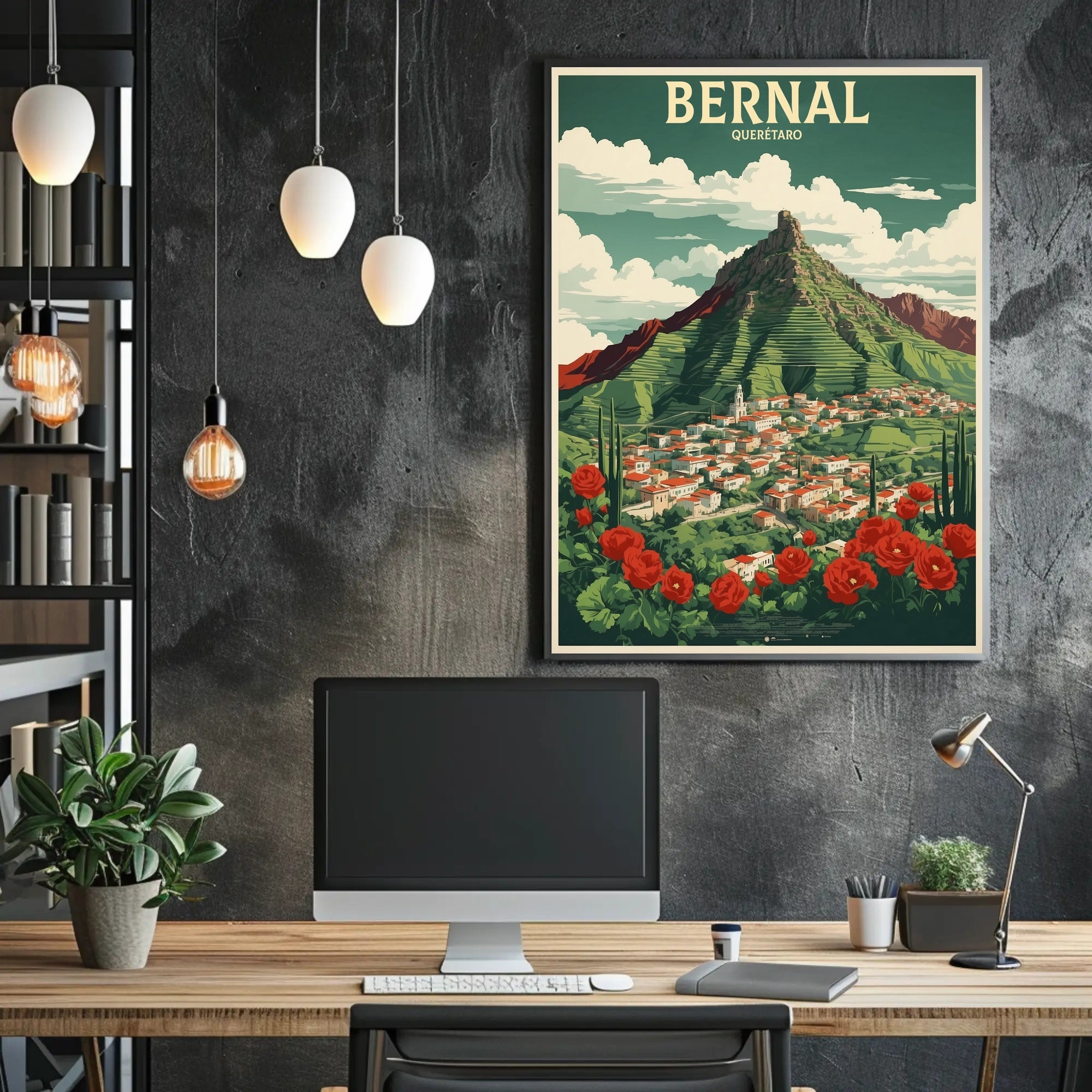 Scenic Bernal Town Travel Poster PosterGoat