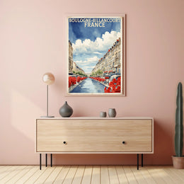 Scenic Boulogne-Billancourt Urban Street Travel Poster PosterGoat