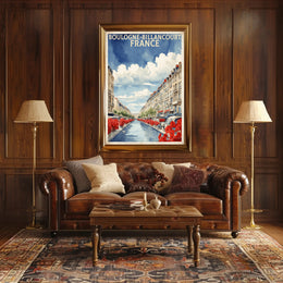 Scenic Boulogne-Billancourt Urban Street Travel Poster PosterGoat