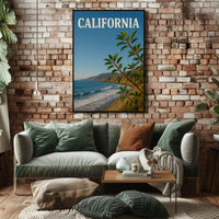 Scenic California Coastline Travel Vintage Design Travel Poster PosterGoat