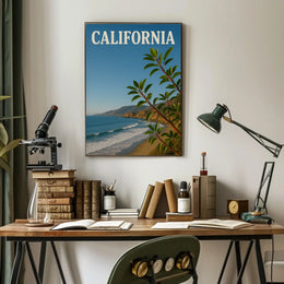Scenic California Coastline Travel Vintage Design Travel Poster PosterGoat