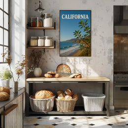 Scenic California Coastline Travel Vintage Design Travel Poster PosterGoat